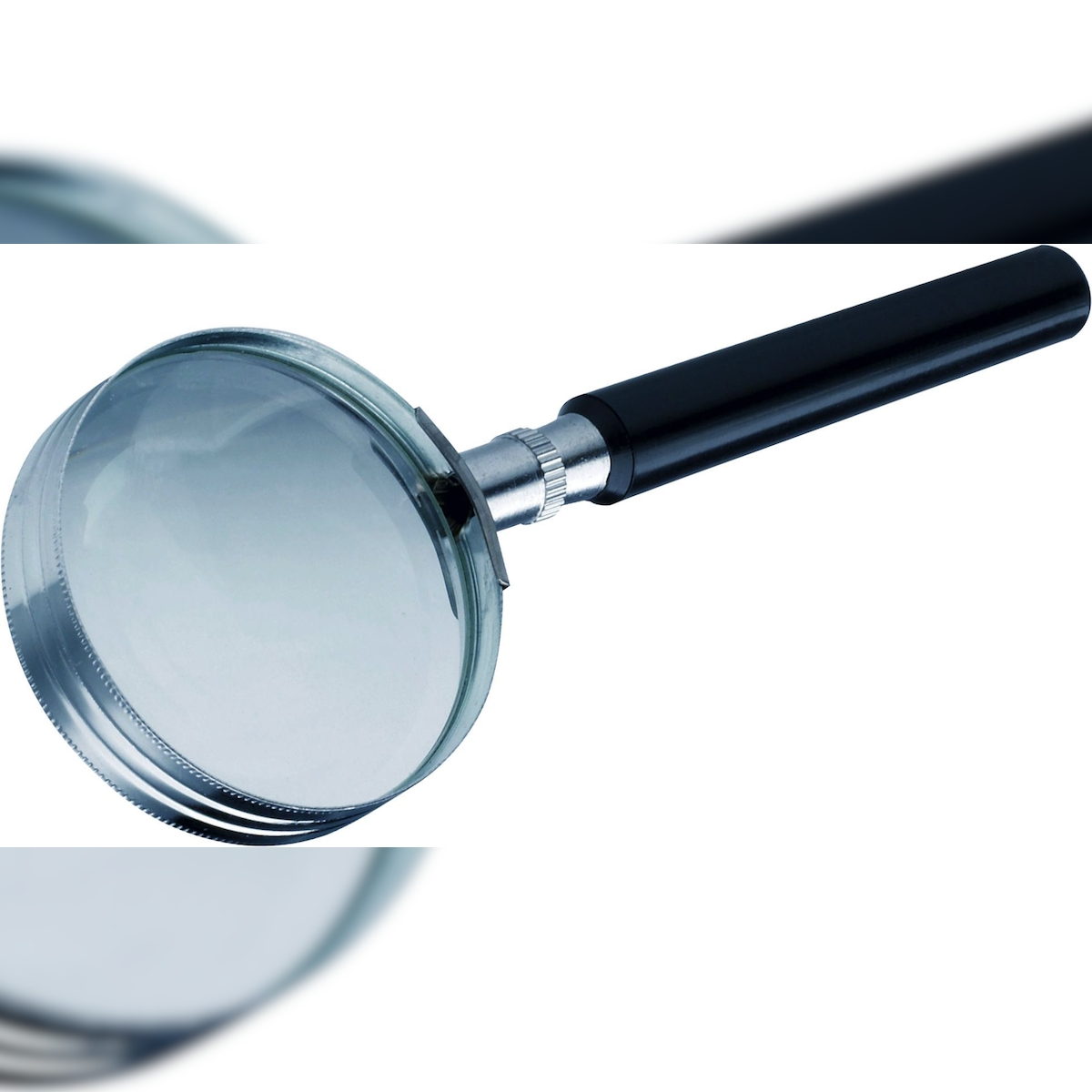 ALCO Leselupe Metall 5-fach Griff schwarz Rand silber Image