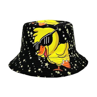 TEMU Unisex Polyester Bucket Hat, Cool With Glasses Print, , Non-stretch Woven Fabric, Machine Washable, Ideal For Parties & Outdoor Activities, Gift-ready Image