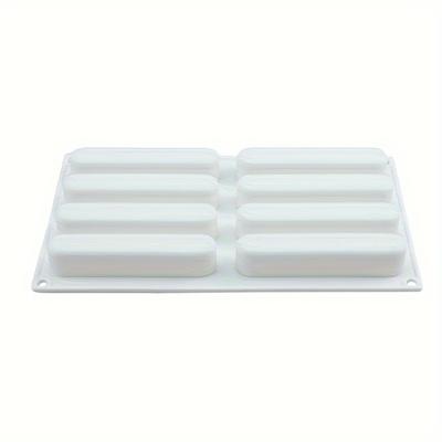 TEMU Silicone Eclair Mold, 8-, Diy Soap Baking Mold, Creative Chocolate Cake Decorating Mould For Home Baking - Uncharged Image