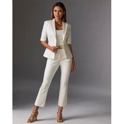 Boston Proper - Ivory Off White - Monterey Modern Bootcut Kick Flare Ankle Pant - 16
