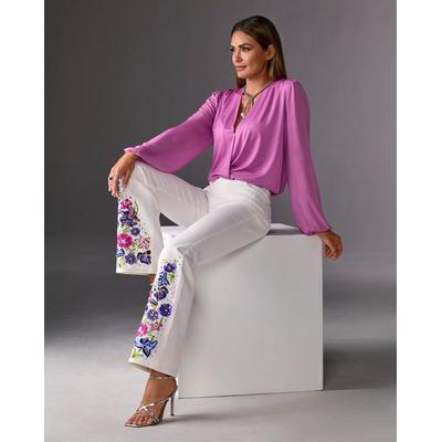 Boston Proper - Monterey Floral Embellished Jean White - 0
