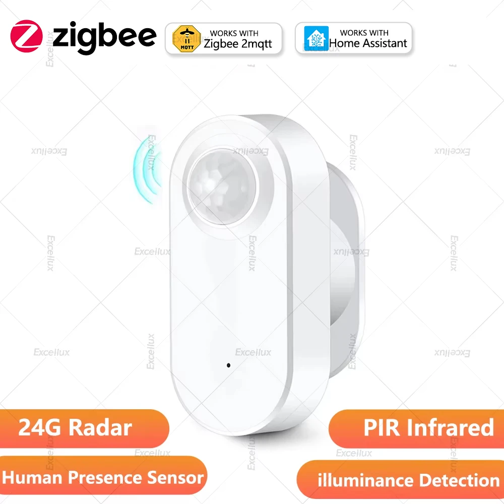 Zigbee Human Presence Sensor 24G MmWave Radar + Helligkeit PIR-Bewegungsmelder, batteriebetrieben, unterstützt Zigbee2mqtt Home Assistant Image