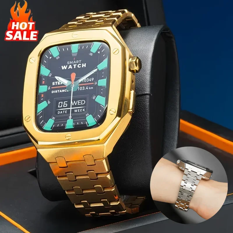 Luxuriöses Modifikations-Mod-Kit für Apple Watch 8 7 Gehäuseband 45 mm 44 mm Metall-Lünettenrahmen für iWatch Serie 6 5 4 SE-Zubehör Image