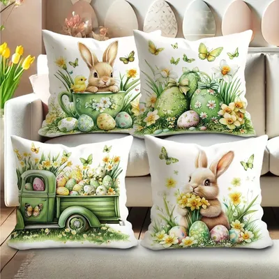Kissenbezug mit Ostermuster, Heimdekoration, Schlafzimmer, Wohnzimmer, Sofa, Dekoration, Image