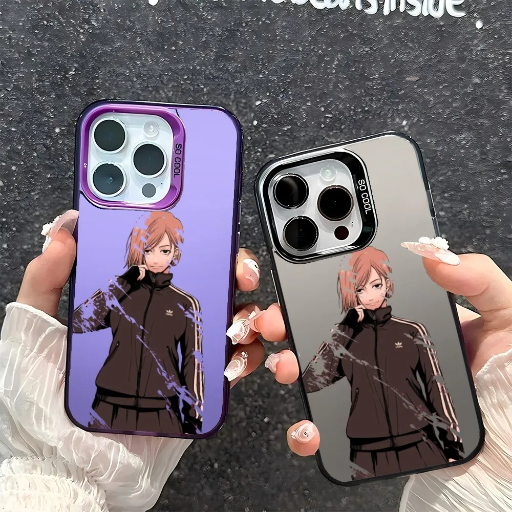 Nobara Kugisaki Jujutsu Kaisen Handyhülle IMD Farbe Silber Shell für IPhone 16 15 14 13 12 11 Pro Max Plus Image