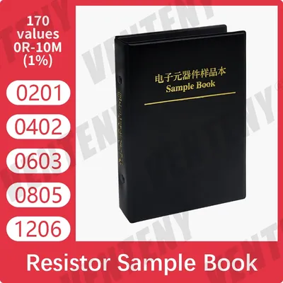Widerstandskit Smd-Buch 0201 0402 0603 1206 1 % Chip-Widerstands-Sortimentskit FR-07 SMT 170 Werte Image