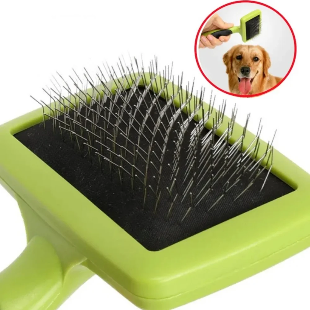 Hund Pinsel Pet Haarentferner Massage Katze Kamm Hundesalon Hund Haar Pinsel Edelstahl Kamm Hunde Haar Knoten Öffnung Haustier Produkte Image