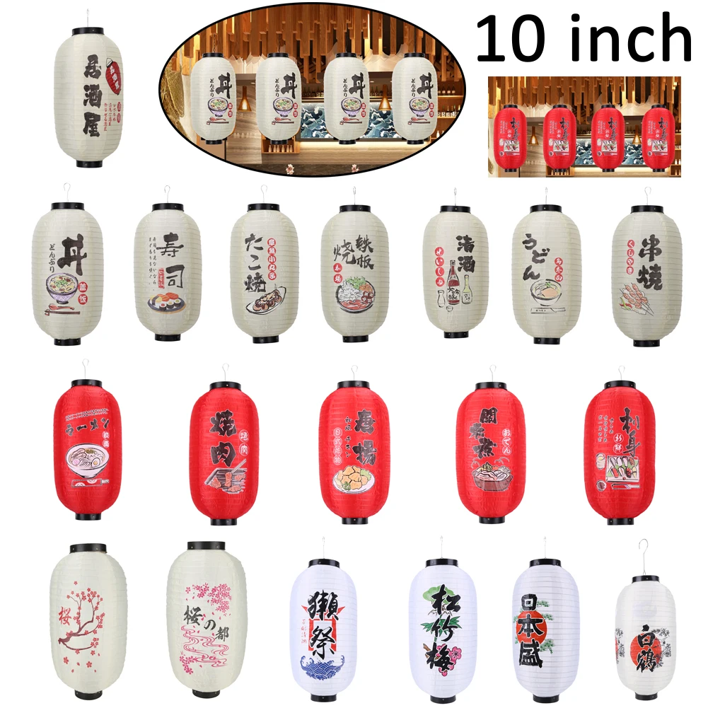 1 stücke 10 Zoll Hot Pot Sushi Laterne japanischen Stil Stoff druck wasserdichte Bar Restaurant Pub traditionelle Laterne Lampe Dekor