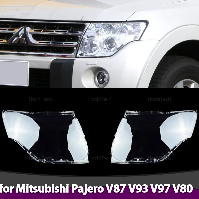 1 paar Front Scheinwerfer Abdeckung Für Mitsubishi Pajero V87 V93 V97 2007-2020 Auto Scheinwerfer Abdeckung Transparent Lampenschirm haube Shell Image