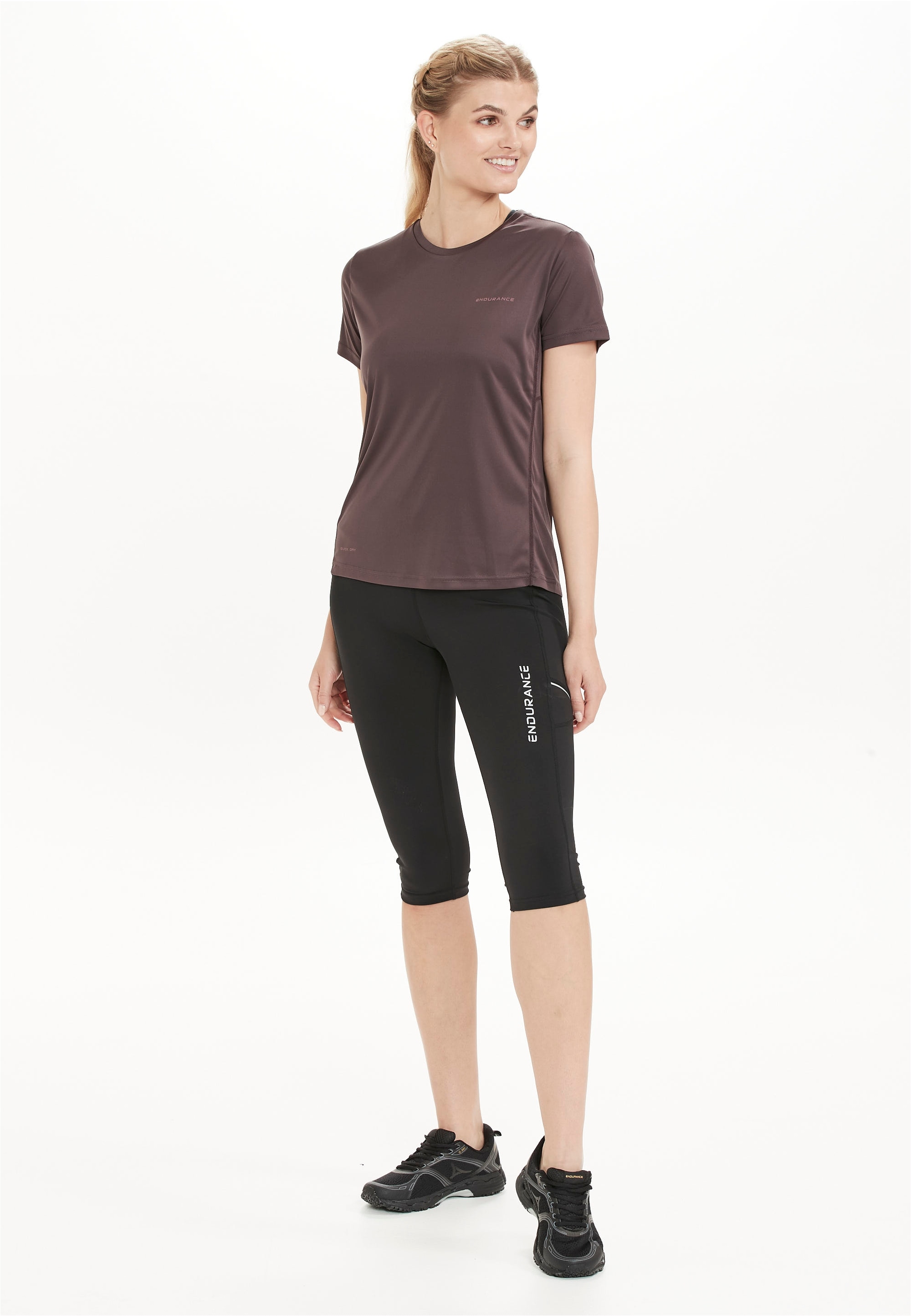 Lauftights ENDURANCE "Energy 2", Damen, Gr. 42, EURO-Größen, schwarz, 19% Elasthan, 81% Polyester, unifarben, Hosen, aus flexiblem und schnell trocknendem Material