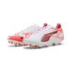 Fußballschuh PUMA "ULTRA 5 PRO FG/AG Fußballschuhe Erwachsene", Gr. 46, weiß schwarz glowing rot, Obermaterial: Synthetik, Textil; Futter: Synthetik, Textil; Innensohle: Textil; Laufsohle: Synthetik, Schuhe