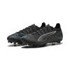 Fußballschuh PUMA "ULTRA 5 PRO FG/AG Fußballschuhe Erwachsene", Gr. 39, schwarz silber bright aqua metallic blau, Obermaterial: Synthetik, Textil; Futter: Synthetik, Textil; Innensohle: Textil; Laufsohle: Synthetik, Schuhe
