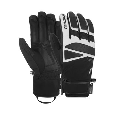 Skihandschuhe REUSCH "Thunder R-TEX XT", Damen, Gr. 9,5, schwarz-weiß (weiß, schwarz), 80% Polyester, 14% Ziegenleder, 3% Polyurethan, 3% Elasthan, sportlich, Handschuhe, mit wasser- und winddichter Membran Image