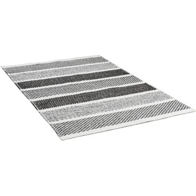 Wollteppich THEKO "TRONDHEIM 03", grau, B:55cm H:10mm L:80cm, Wolle, Teppiche, Handweb Teppich, Flachgewebe, reine Wolle, handgewebt, gestreift Image