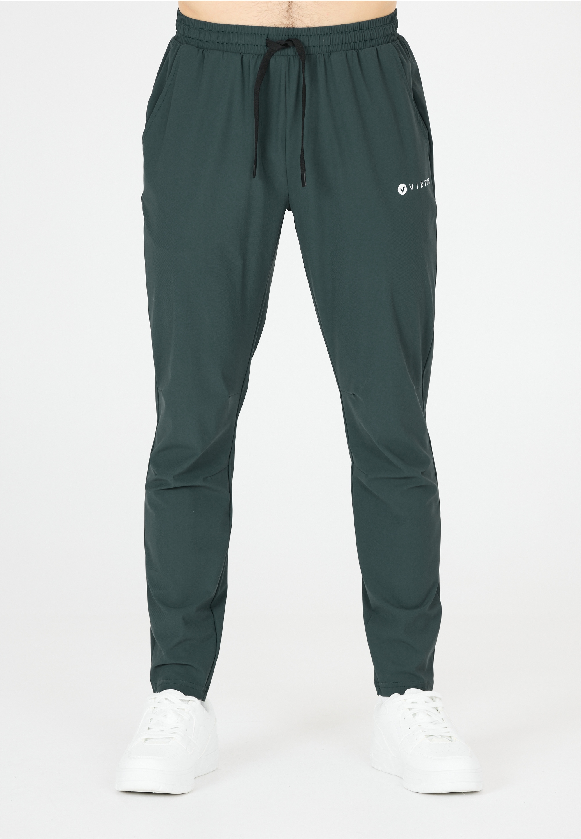 Sweathose VIRTUS "Alonso", Damen, Gr. M, US-Größen, grün (dunkelgrün), 79% Polyamid, 21% Elasthan, unifarben, lang, Hosen Sweathose, mit funktionalem Stretch und Atmungsaktivität