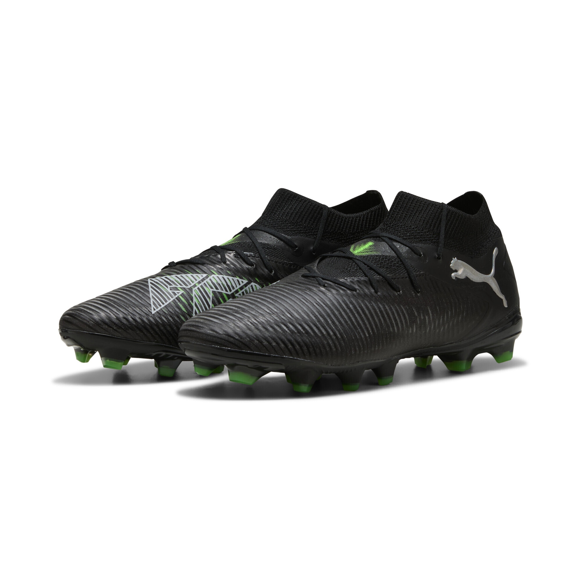 Fußballschuh PUMA "FUTURE 8 PRO FG/AG Fußballschuhe Erwachsene", Gr. 44, grün (schwarz cool light gray fluo grün), Obermaterial: Synthetik, Textil; Futter: Synthetik, Textil; Innensohle: Textil; Laufsohle: Synthetik, Schuhe