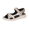 Trekkingsandale WALDLÄUFER "H-JOLINE", Damen, Gr. 7 (40,5), beige (beige, schwarz), Nubukleder, Nappaleder, Textil, metallic, sportlich, Schuhe, Sommerschuh, Outdoorsandale mit Klettverschlüsse, Komfortweite H