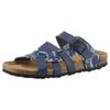 Pantolette ANISTON SHOES, Damen, Gr. 38, blau (dunkelblau gemustert), Lederimitat, klassisch, Schuhe Pantolette Schlappen, Sommerschuh, Schlappen mit verstellbaren Schnallen