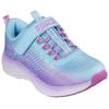 Sneaker SKECHERS "GO-RUN ACCELERATE", Kinder, Gr. 32, bunt (hellblau, violett), Textil, Lederimitat, Glitzer, sportlich, Schuhe, Sneaker mit Klettverschluss, Glitzer, Größenschablone zum Download