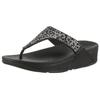 Zehentrenner FITFLOP "LULU CRYSTAL", Damen, Gr. 39, schwarz, Textil, Glitzer, modisch, Schuhe, Sandale, Pantolette mit Schmucksteine