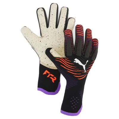 Torwarthandschuhe PUMA "FUTURE Ultimate NC Fußball Torwarthandschuhe Unisex", Damen, Gr. 8, schwarz glowing rot lila glimmer, Handfläche: 100% Latex; Handrücken: 9% Silikon, 82% Polyester, 9% Elasthan, Handschuhe Image