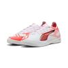 Fußballschuh PUMA "ULTRA 5 PRO COURT Fußballschuhe Erwachsene", Gr. 44.5, weiß schwarz glowing rot, Obermaterial: Synthetik, Textil; Futter: Synthetik, Textil; Innensohle: Textil; Laufsohle: Synthetik, Schuhe
