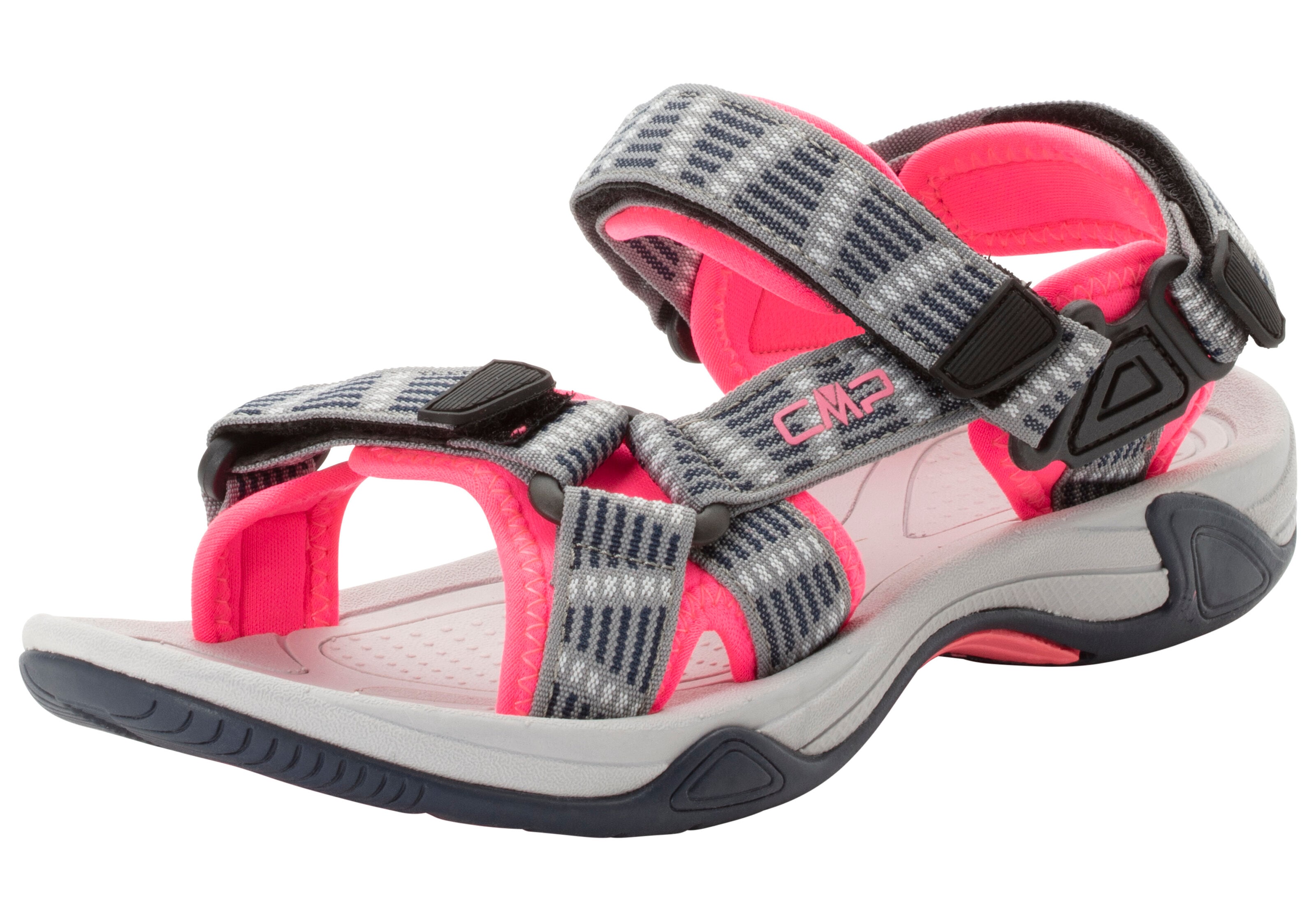 Sandale CMP "HAMAL WMN HIKING SANDAL", Gr. 38, grau (grau, gloss), Synthetik, Schuhe