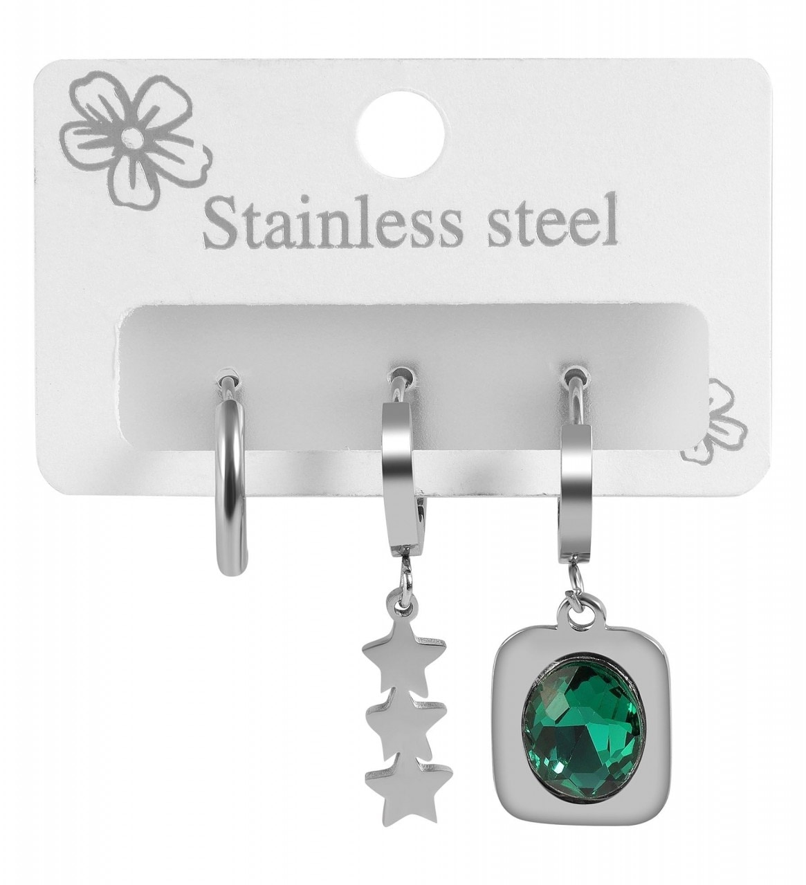 Paar Creolen ADELIA´S "Damen Creolen aus Edelstahl Ø 10 mm", grün, Ohrringe, Damen, Damen, Edelstahl