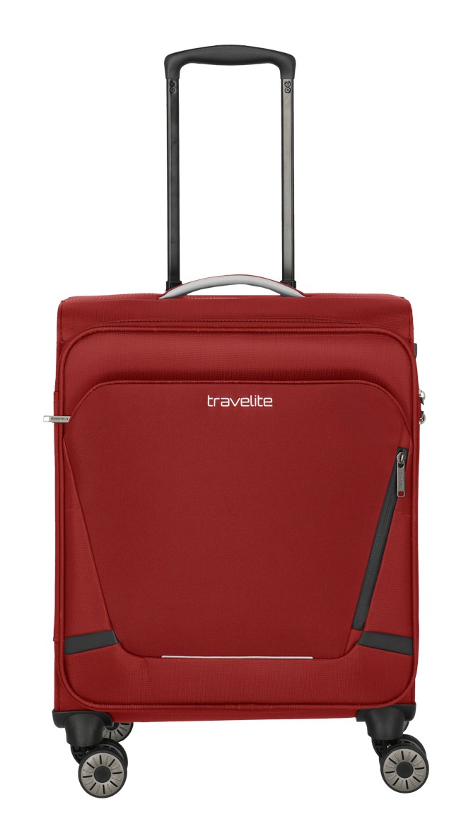 Handgepäck-Trolley TRAVELITE "JETPACK Max 4 Cabin, konzip. für Lufthansa, Austrian Airlines & Swiss", Gr. B/H/T: 40 x 55 x 23 41, rot, Polyester, unifarben mit Farbeinsätzen, Koffer, Weichgepäck-Koffer Handgepäck für die meisten gängigen Airlines Image