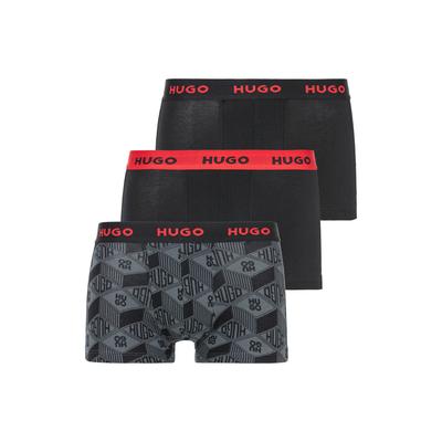 Trunk HUGO UNDERWEAR "TRUNK TRIPLET DESIGN", Herren, Gr. XL (54), bunt (open miscellaneous 986), Jersey, Obermaterial: 95% Baumwolle, 5% Elasthan, unifarben, eng, Unterhosen, mit Logobund Image