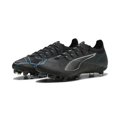Fußballschuh PUMA "ULTRA 5 PRO FG/AG Fußballschuhe Erwachsene", Gr. 40.5, schwarz silber bright aqua metallic blau, Obermaterial: Synthetik, Textil; Futter: Synthetik, Textil; Innensohle: Textil; Laufsohle: Synthetik, Schuhe Image