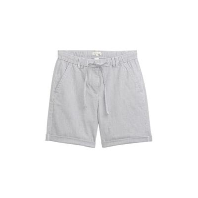 TOM TAILOR Damen Chino Bermuda Shorts mit Kordelzug, blau, Gemustert, Gr. 38 Image