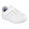 Lauflernschuh SKECHERS "QUICK STREET", Kinder, Gr. 24, weiß, Lederimitat, casual, Schuhe, Retro Sneaker mit Klettverschluss, Größenschablone zum Download