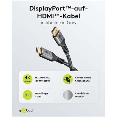 goobay DisplayPort auf HDMI-Kabel 4K - 3 m