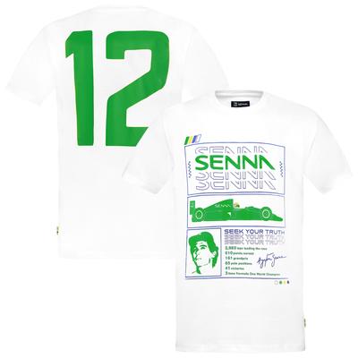 Ayrton Senna Race T-Shirt Weiß – Unisex Image