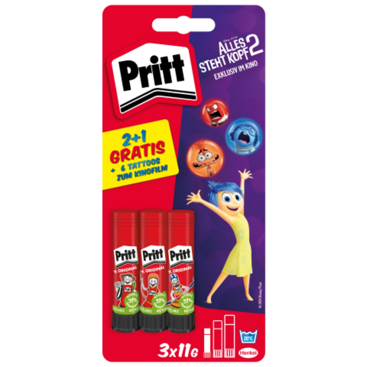 Pritt Klebestift Alles steht Kopf 2 9H PGS5B 11g 3Stück Image
