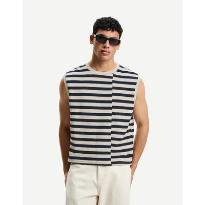 Bershka Striped Waistcoat Men S Blue