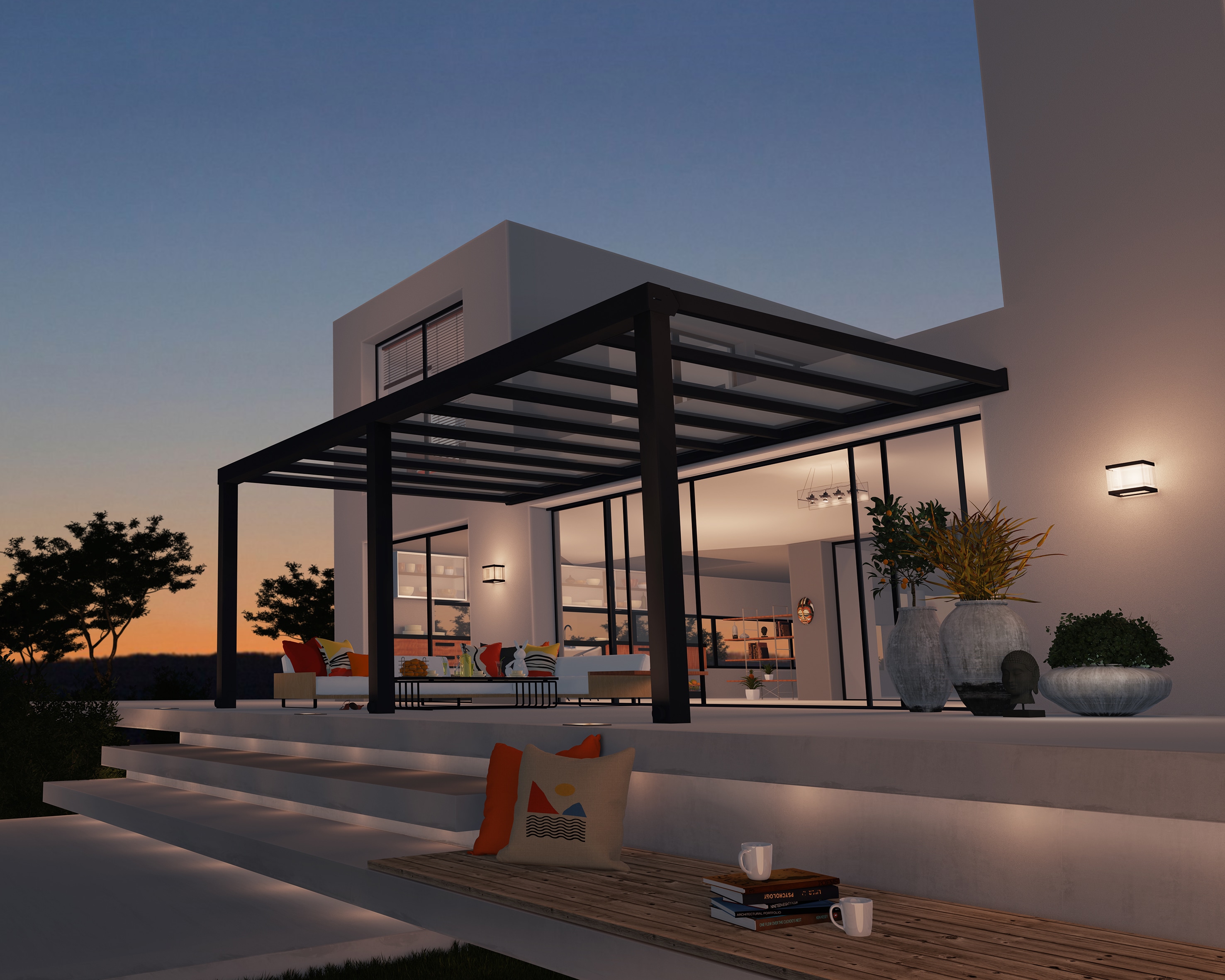 Terrassendach PALRAM - CANOPIA "Stockholm Alu Terrassenüberdachung", grau, B:660cm T:331cm, Aluminium, Polycarbonat (PC), Terrassenüberdachungen, einfache DIY Montage