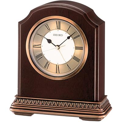 Tischuhr SEIKO "QXE018B", braun (erlefarben), Tischuhren, Quarzuhr, Wohnzimmer, Esszimmer, Arbeitszimmer, Büro Image