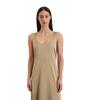 Maxikleid MARC O'POLO "aus Viskose-Stretch", Damen, Gr. 44, Normalgrößen, beige (summer sand), Obermaterial: 96% Viskose, 4% Elasthan; Futter: 100% Nicht verfügbar, unifarben, casual, regular fit wadenlang, Rundhals, ohne Ärmel, Kleider