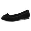 Ballerina TAMARIS, Damen, Gr. 36, schwarz, Ziegenveloursleder, unifarben, modisch, Schuhe, Blockabsatz, Businessschuh, Schlupfschuh hat eine schmale Form