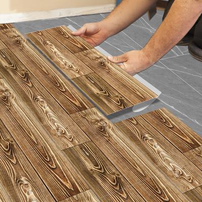 TEMU 10pcs Vinyl Floor Tiles, 5.91in X 15.75in - Brown Wood Flooring, 0.7mm Thick, Waterproof Self-adhesive Planks For Kitchen & Bathroom Diy Upgrade Image