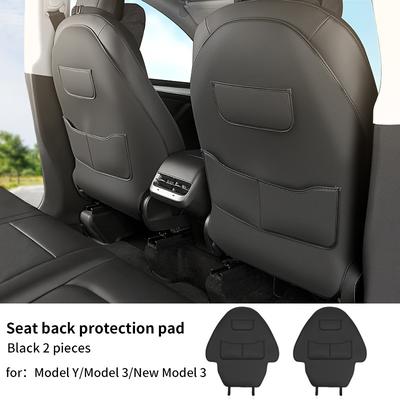 TEMU For Model 3/y Front Seat Anti Kick Pad, Seat Pad, Anti Trampling Protection Pad, Dust-proof And Dirt Proof, 2pcs, Interior Modification Supplies Image