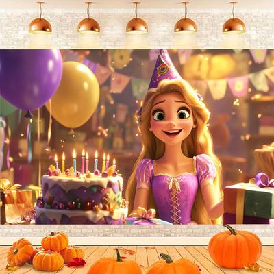 TEMU 1pc Birthday Banner - Polyester Banner, Washable In A Machine, Sizes (43.3x70.8 / 59x82.6 Inches). Birthday Celebrations And Anniversaries. Image
