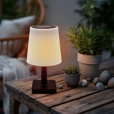 Solar Tischleuchte für Außen und Innen - 23 x 12 cm - LED Garten Tischlampe warm weiß Image