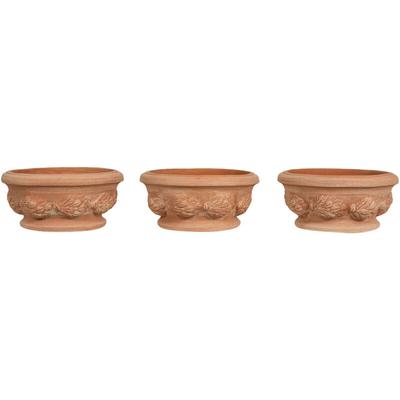 Set 3 Korb Schale Terrakotta Vase Blumen Container für Garten, Terrasse Balkon L30XPR30XH14 CM Image