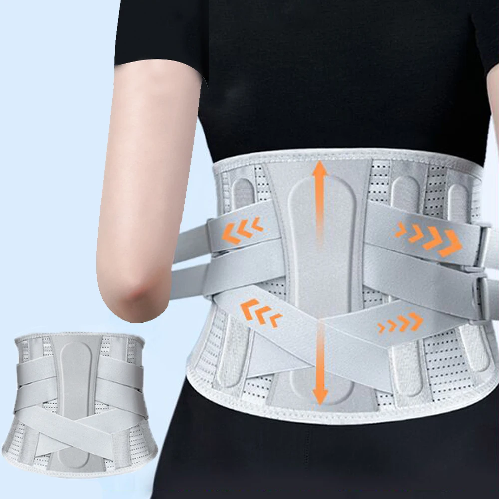 1 Stück Rückenbandage für Schmerzen im unteren Rücken, Lendenwirbelstützgürtel für Männer und Frauen, Rückenbandage im bionischen Wirbelsäulen-Design für Ischias-Fallschieber Image