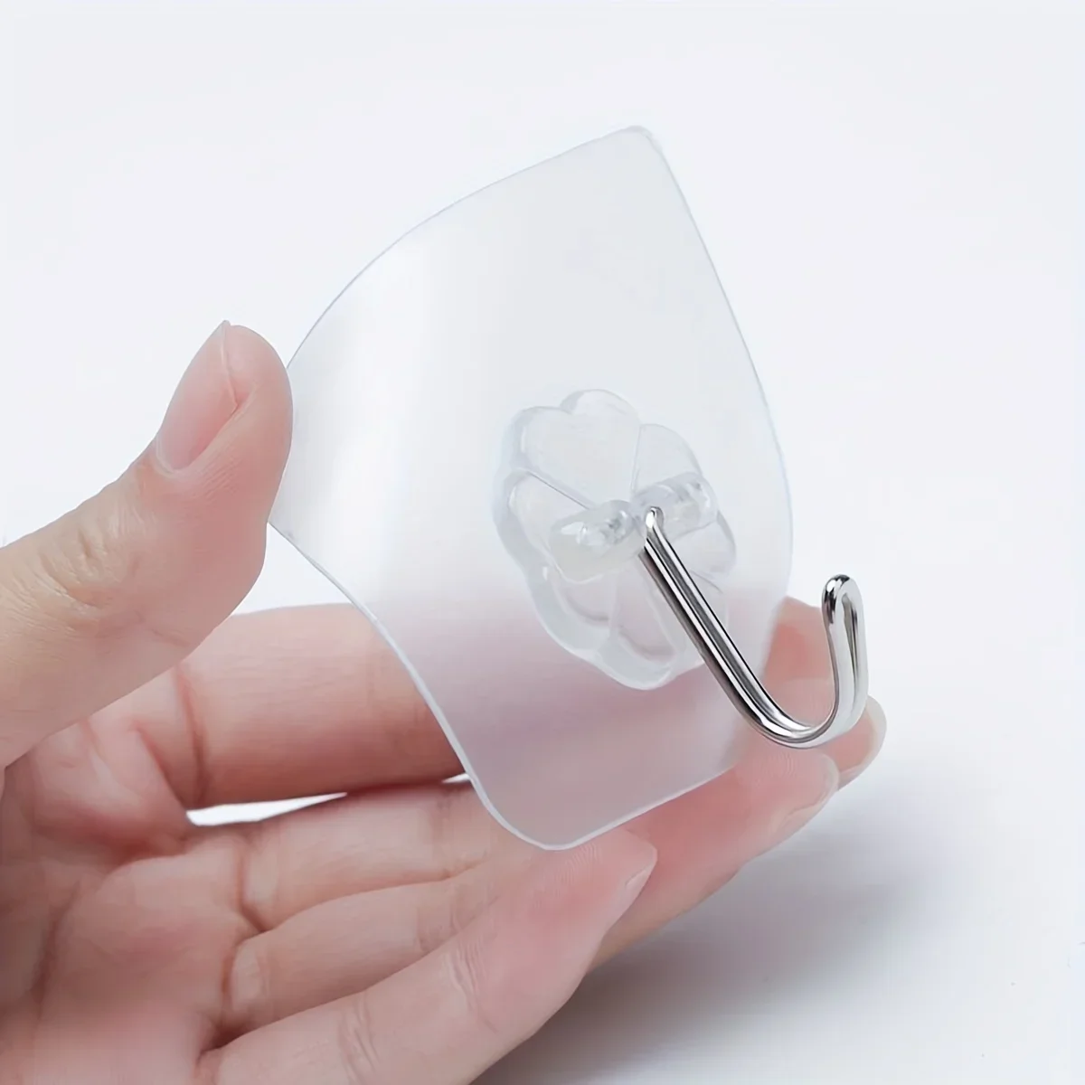 50/100 Stück Türhaken, selbstklebende Wandhaken, transparent, rutschfest, spurlos, robust, zum Aufkleben auf Haken, für Badezimmer, Küche, Wandaufkleber