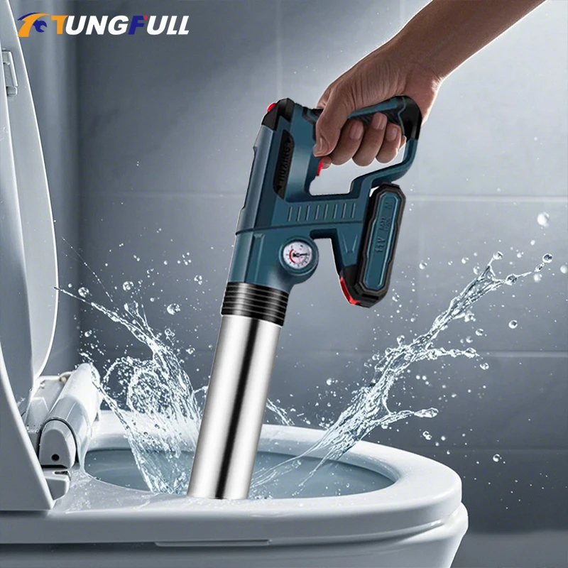 Elektrische Hochdruck-Toiletten-Entstopper, wiederaufladbare Abfluss-Reinigungswerkzeuge, kabellose Rohr-Reinigungsmaschine zum Entstopfen und Entstopfen Image