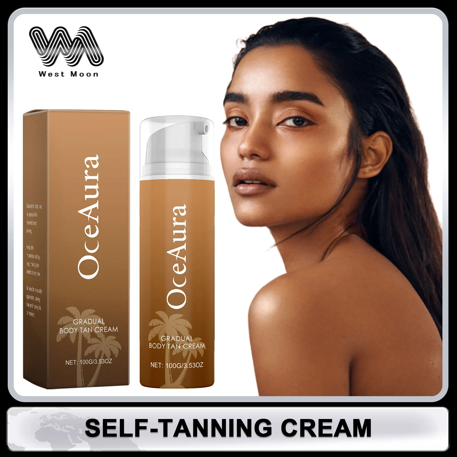 Selbstbräunungscreme, Beschleuniger-Booster für Gesicht und Körper, Sonnenliegencreme, gleichmäßiger Hautton, verhindert Sonnenbrand, Bronzer, sonnenloses Bräunungsprodukt Image